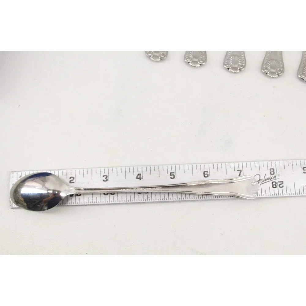 Towle Supreme STUART SHELL Beaded Stainless 9 Ice Tea Spoon 3 Dinner Fork‎